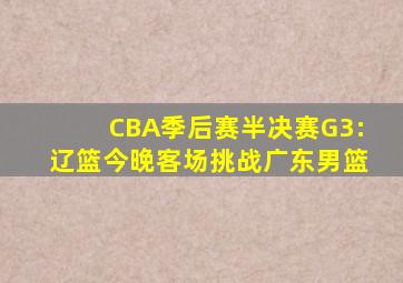 CBA季后赛半决赛G3:辽篮今晚客场挑战广东男篮